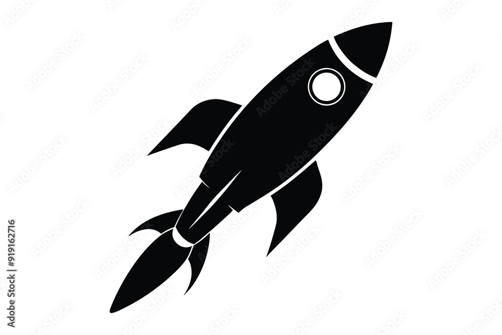 Fototapeta premium Rocket Space silhouette Illustration Background