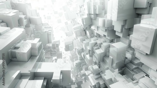 Abstract white cube background