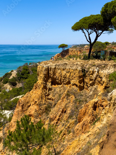 Beach access to the beach of Albufeira region in Portugal. Olhos de Agua.