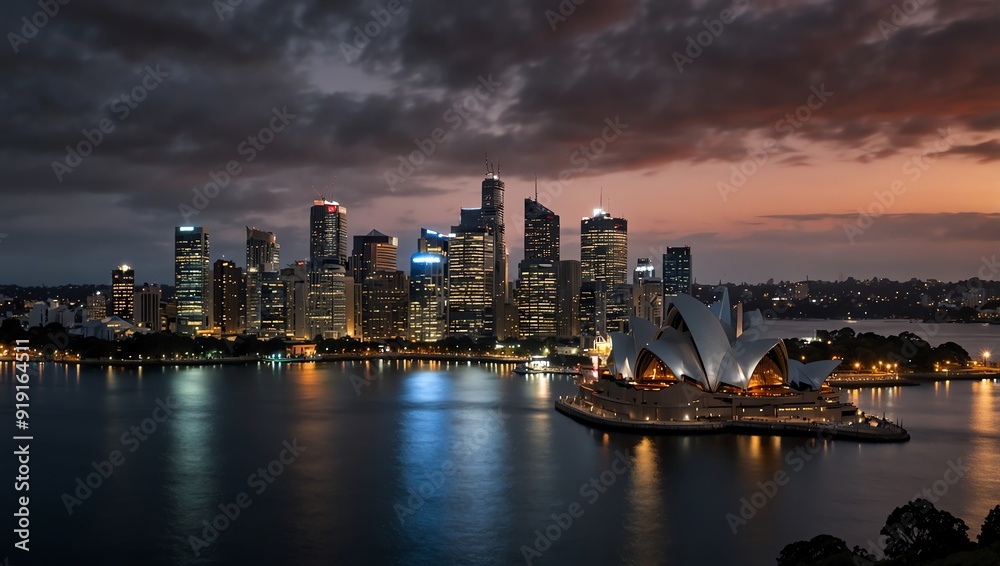 Fototapeta premium city skyline at night
