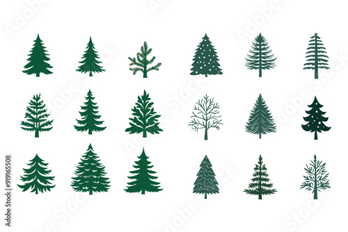 Christmas tree vector silhouette 