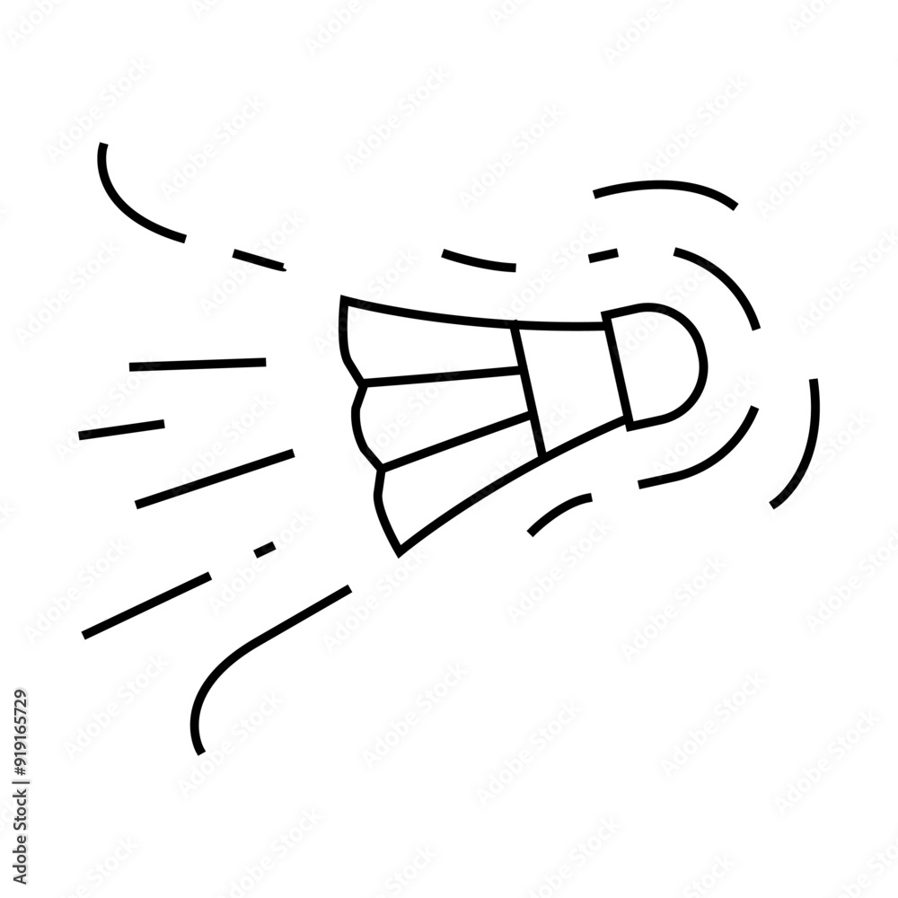 fast speed shuttlecock line icon vector. fast speed shuttlecock sign. isolated contour symbol black illustration fast speed shuttlecock line icon vector. fast speed shuttlecock sign. isolated contour symbol black illustration
