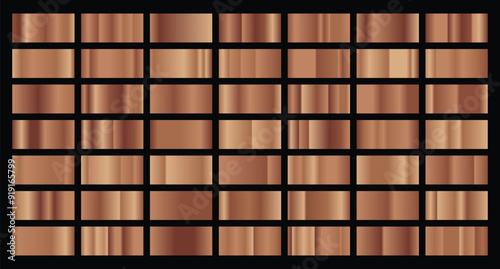 Set of bronze texture background. Bronze background texture. Steel metal background templates. Metal gradient collection. Vector illustration