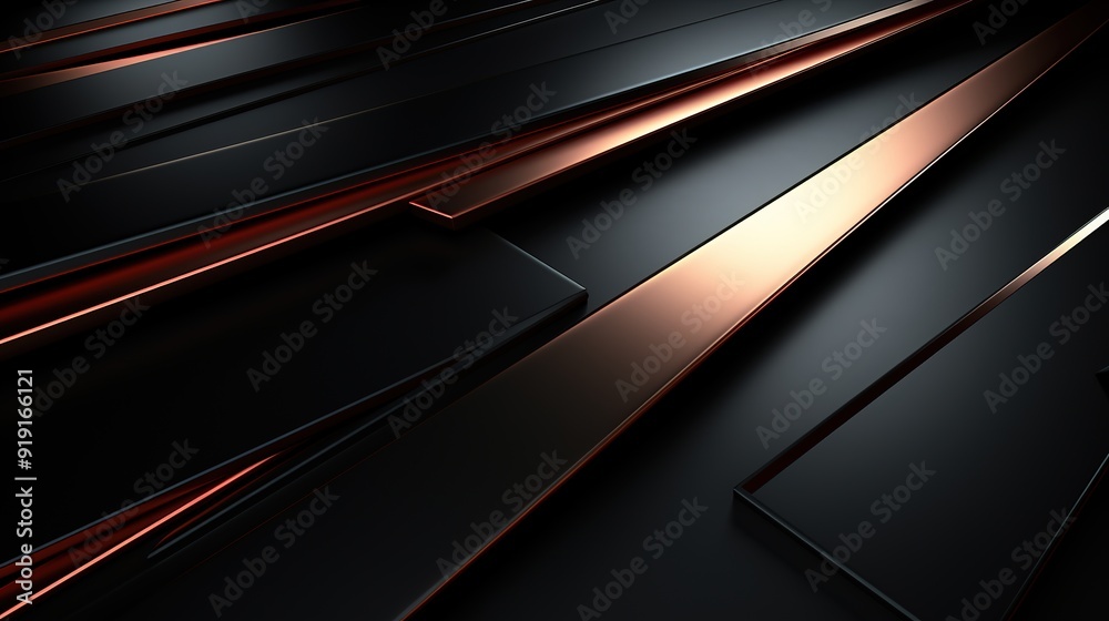 Abstract black and copper geometric shapes. Abstract black and copper geometric shapes.