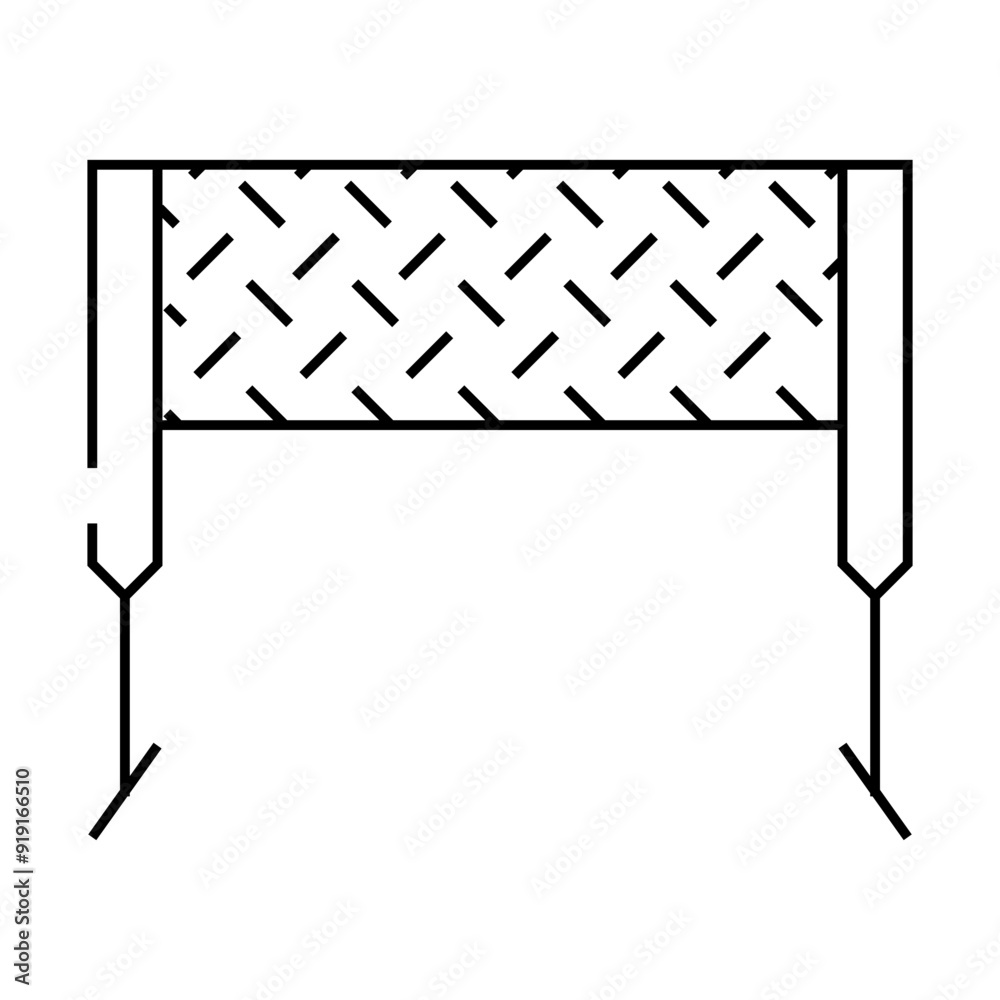 Obraz premium badminton net line icon vector. badminton net sign. isolated contour symbol black illustration