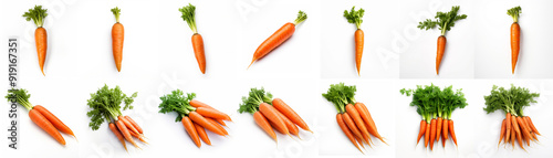 Carrots Isolated White Background