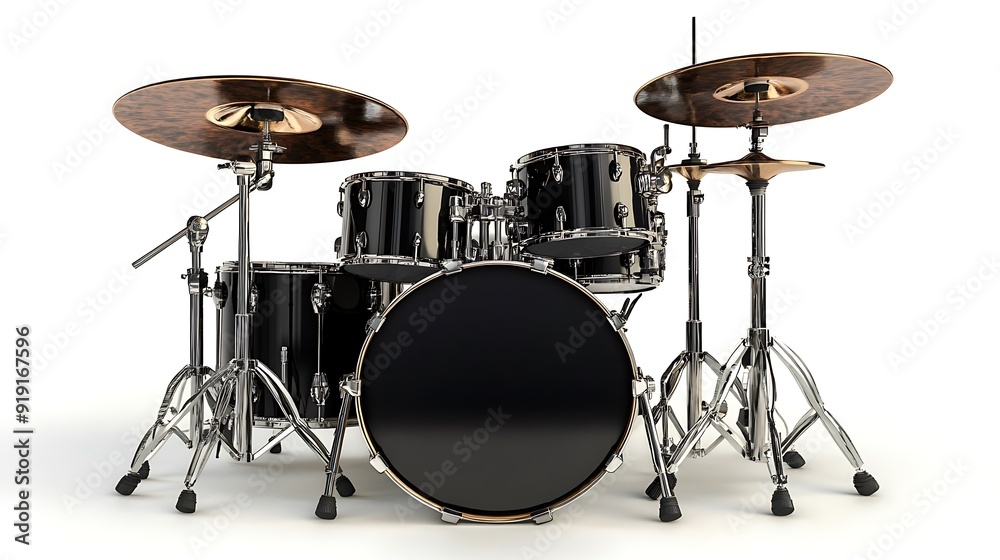 Black Drum Set with Chrome Hardware