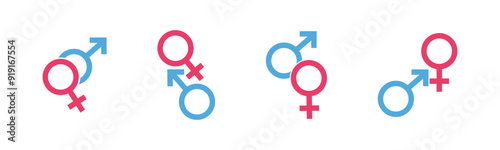 Male and female gender vector symbol set.