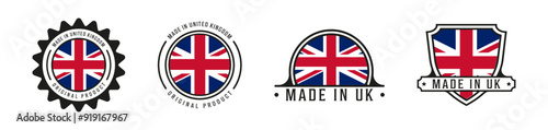 Made in United Kingdom vector stamp set.