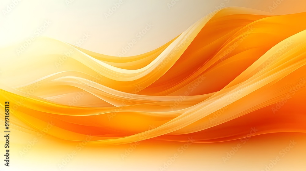 Light Orange Background with Yellow Wave Elements, Simplistic Style Vector Illustration Light Orange Background with Yellow Wave Elements, Simplistic Style Vector Illustration