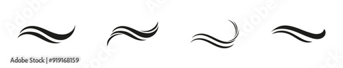 Abstract wavy lines. Wave line creative icon set.