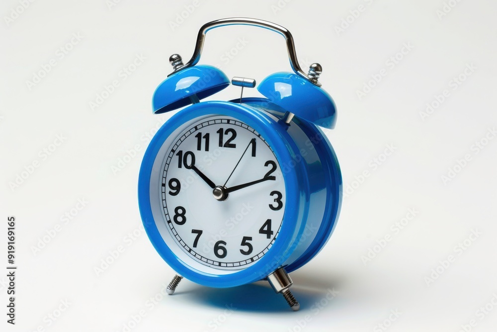 Blue alarm clock isolated on white background, time concept, stock photo contest winner Blue alarm clock isolated on white background, time concept, stock photo contest winner