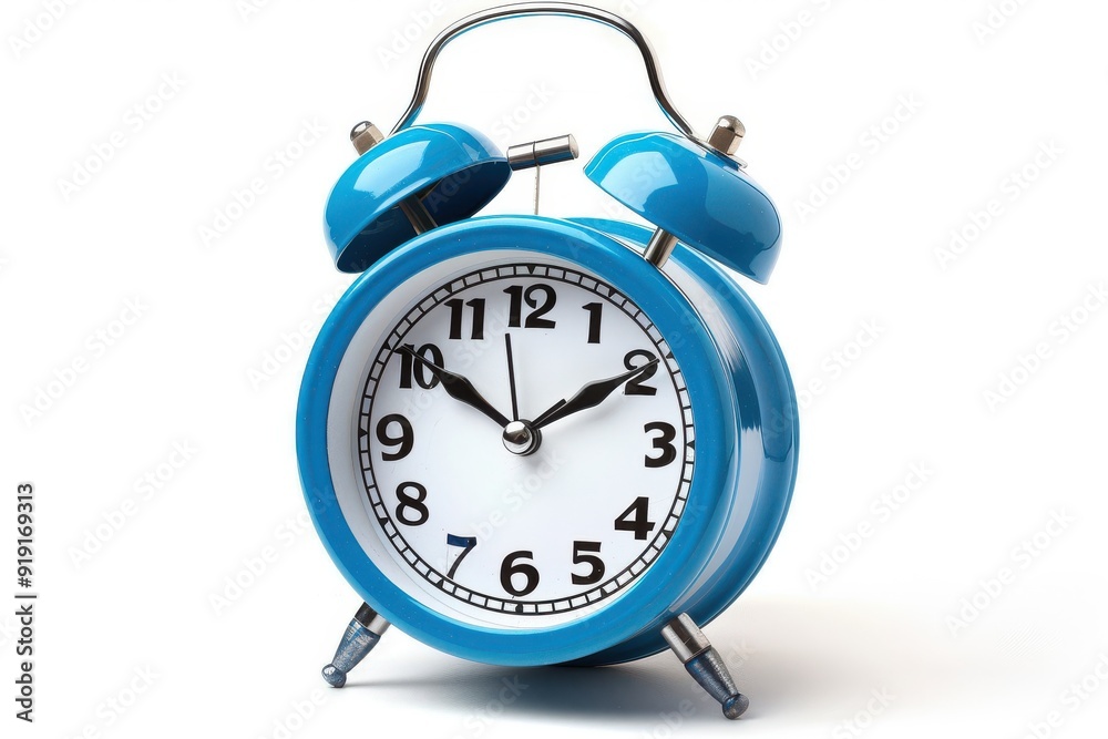 Blue alarm clock isolated on white background, time concept, stock photo contest winner Blue alarm clock isolated on white background, time concept, stock photo contest winner