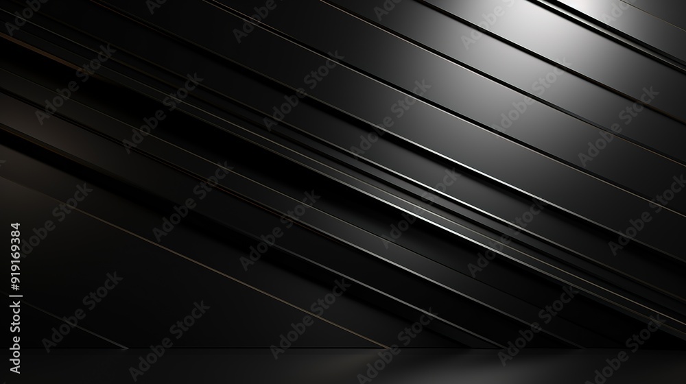 Abstract black background with diagonal lines and a light source. Abstract black background with diagonal lines and a light source.