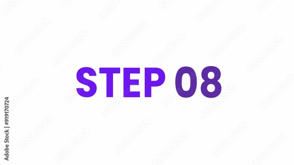 Step 08 Animated Text Buttons. Alpha matte with transparent background 4K resolution. Step 08 Animated Text Buttons. Alpha matte with transparent background 4K resolution.