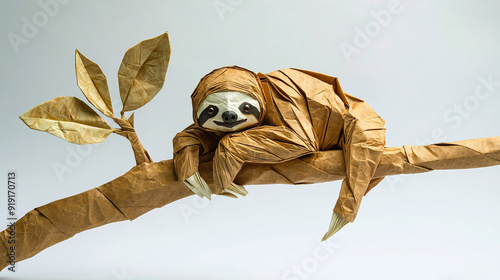 a sloth made of paper