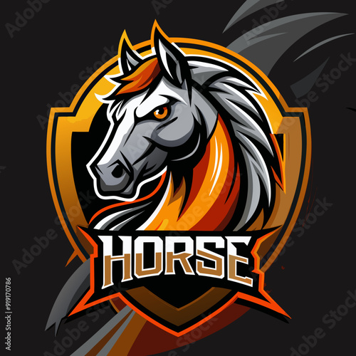 Horse mascot for sports and esports vector logo