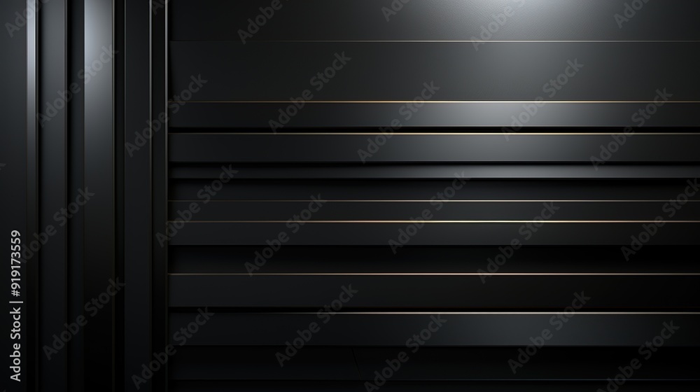 Obraz premium Abstract black background with gold lines.