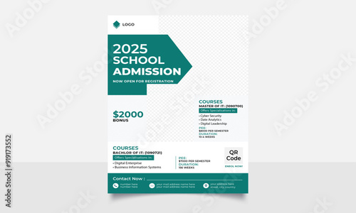 School admission flyer design template.