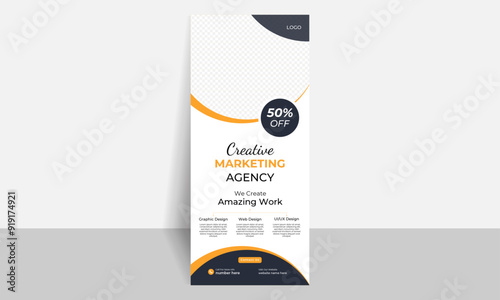 Creative business rollup banner design template.