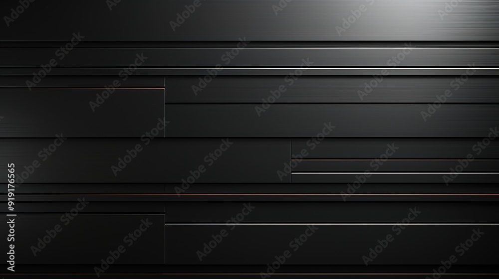 Abstract black background with horizontal lines and subtle light. Abstract black background with horizontal lines and subtle light.