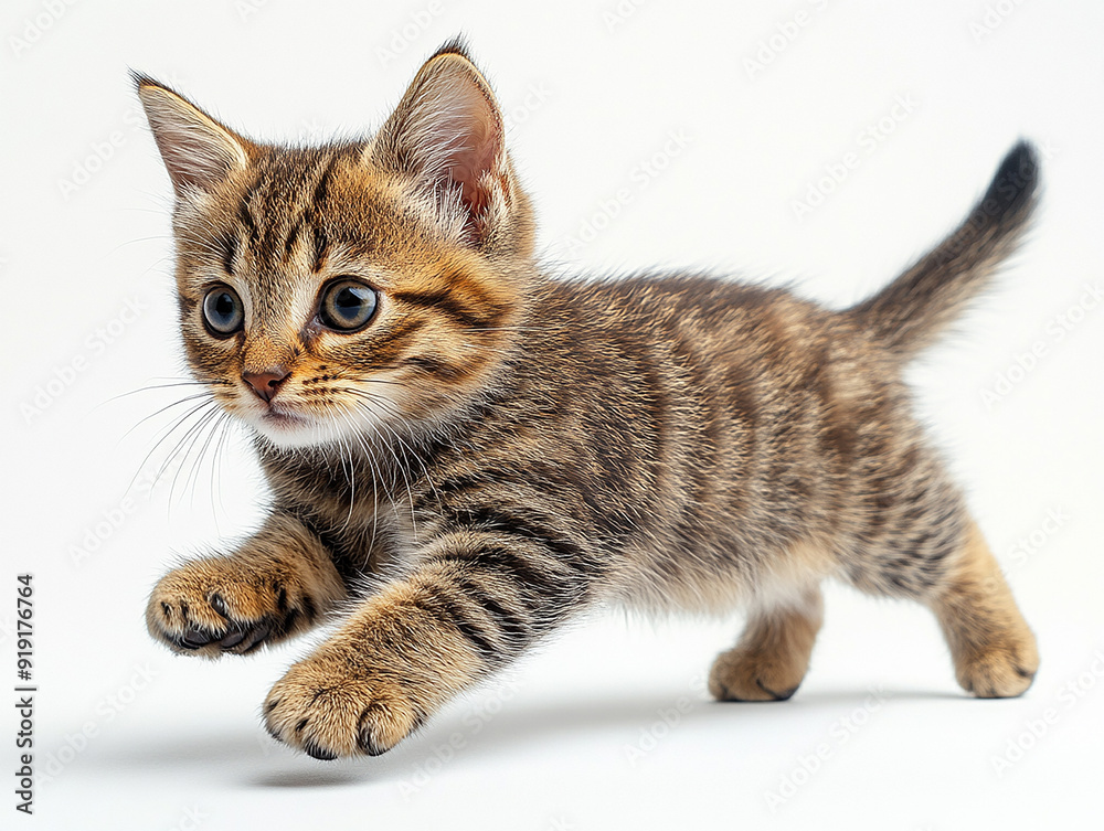 Obraz premium Portrait of a cute, playful kitten cat