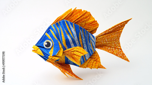 a tropical fish made of paper