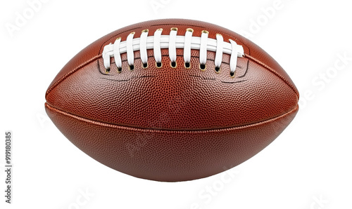 American Football Leather Ball with White Laces for Sports Clipart