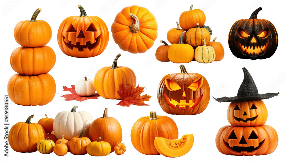 PNG hallowed day element set, transparent background PNG hallowed day element set, transparent background