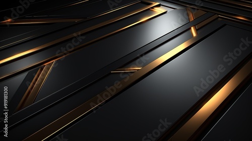 Abstract black and gold geometric background.