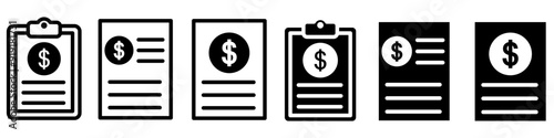 Penalty document icon vector set. audit illustration sign collection. certificate symbol.