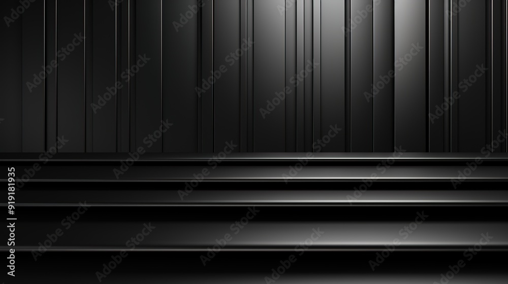 Abstract black background with three horizontal platforms. Abstract black background with three horizontal platforms.