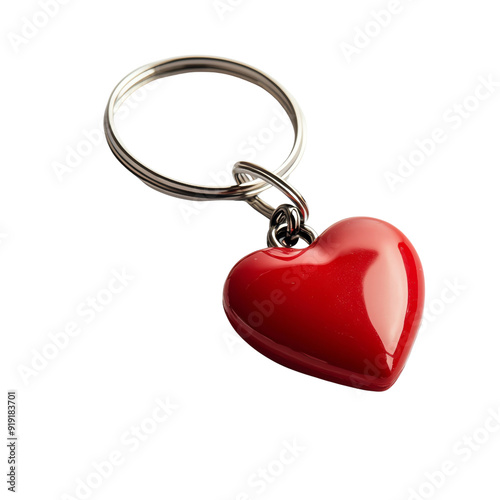 A vibrant red heart-shaped keychain, perfect for expressing love and affection in a unique and stylish way.