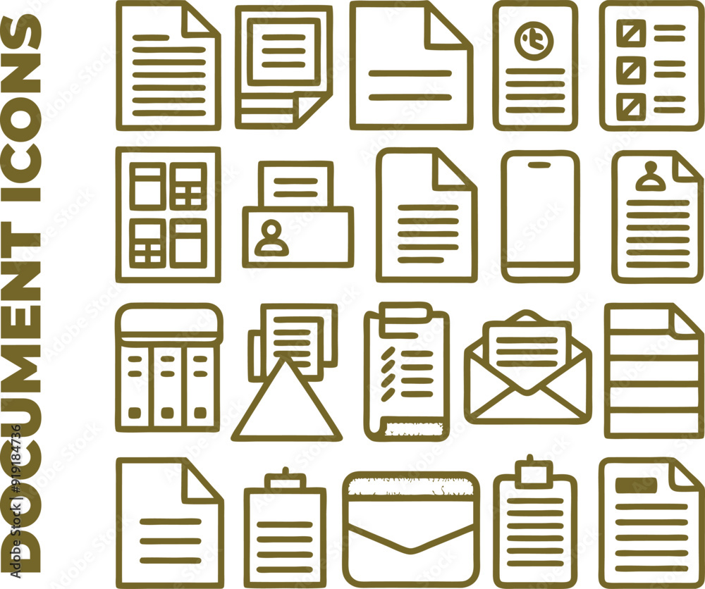 document icons set, illustration document icons set, illustration
