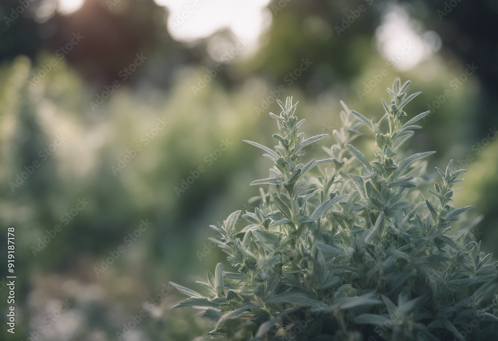 Green sage herbage in garden Green sage herbage in garden