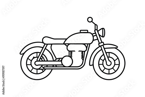 Motorcycle Line Art Illustration Background