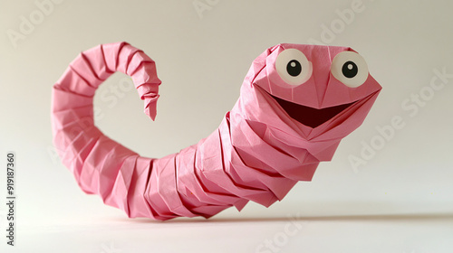 a funny worm made of paper