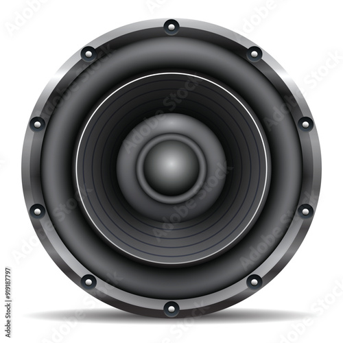 Speaker realistic vector illustration