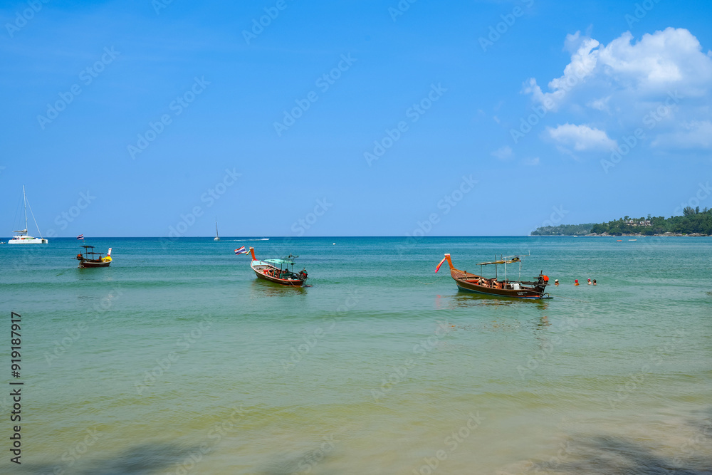 Beautiful beach with clear blue sky at phuket Thailand. Beautiful beach with clear blue sky at phuket Thailand.