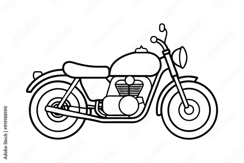 Fototapeta premium Motorcycle Line Art Illustration Background