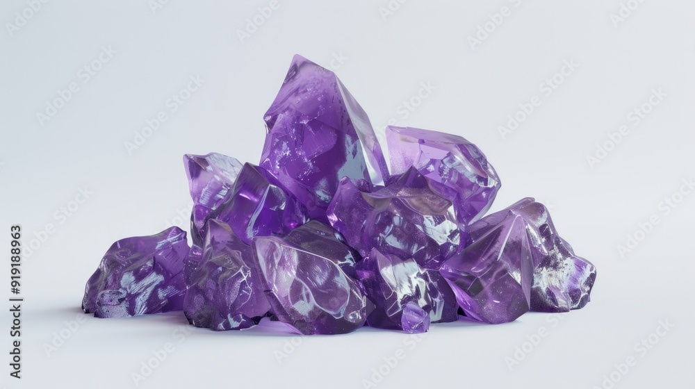 Amethyst Beauty: Stunning Crystal Pile on a Clean White Background Amethyst Beauty: Stunning Crystal Pile on a Clean White Background