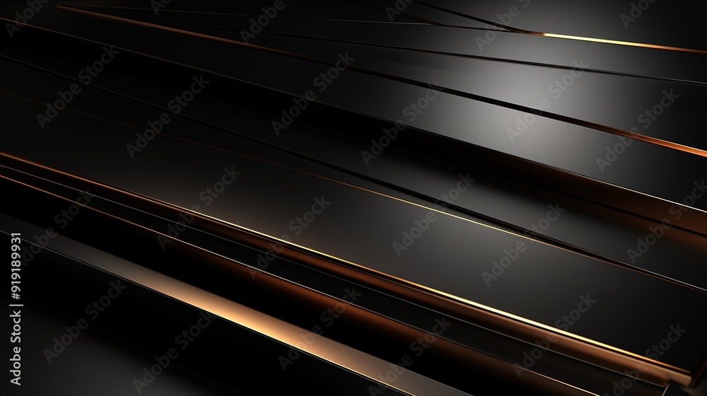Abstract black and gold geometric background.