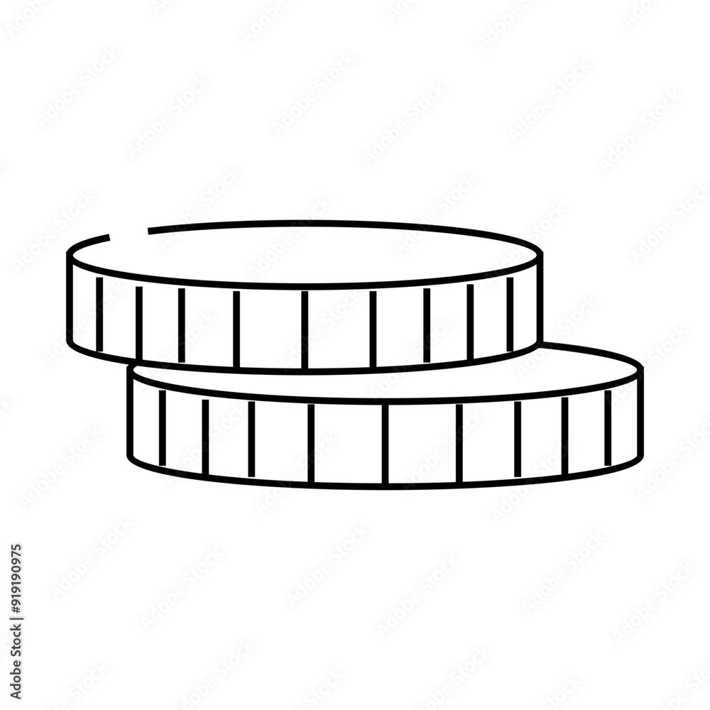 pile coin line icon vector. pile coin sign. isolated contour symbol black illustration pile coin line icon vector. pile coin sign. isolated contour symbol black illustration