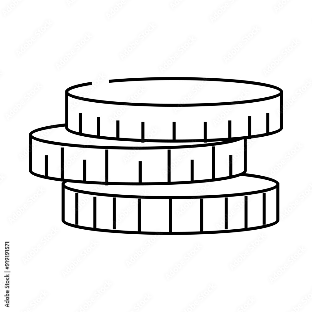 pile gold coin line icon vector. pile gold coin sign. isolated contour symbol black illustration pile gold coin line icon vector. pile gold coin sign. isolated contour symbol black illustration