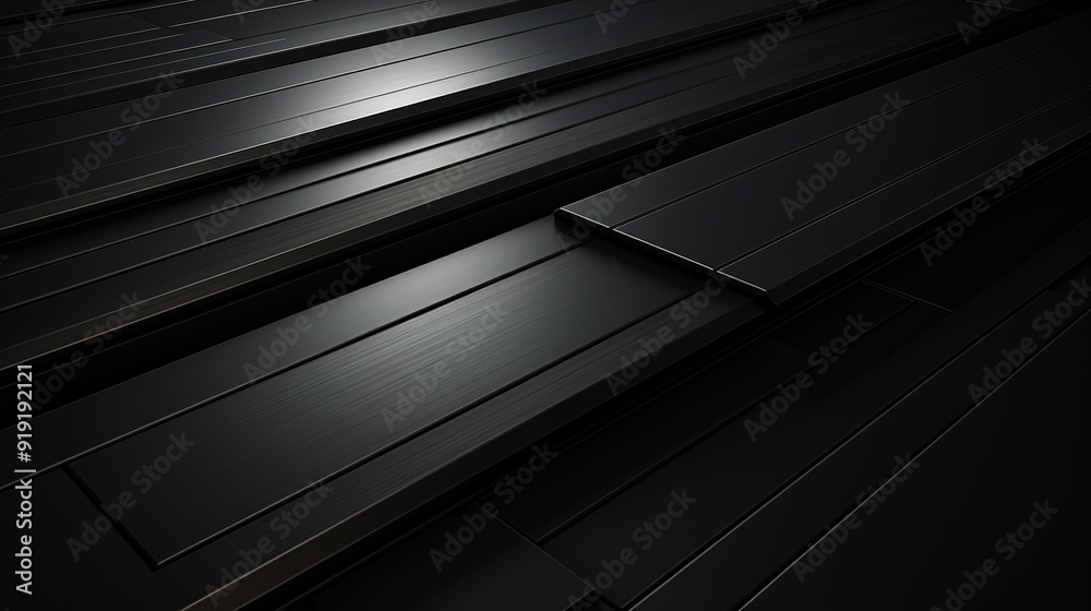 Abstract black geometric pattern with a glossy, metallic texture. Abstract black geometric pattern with a glossy, metallic texture.