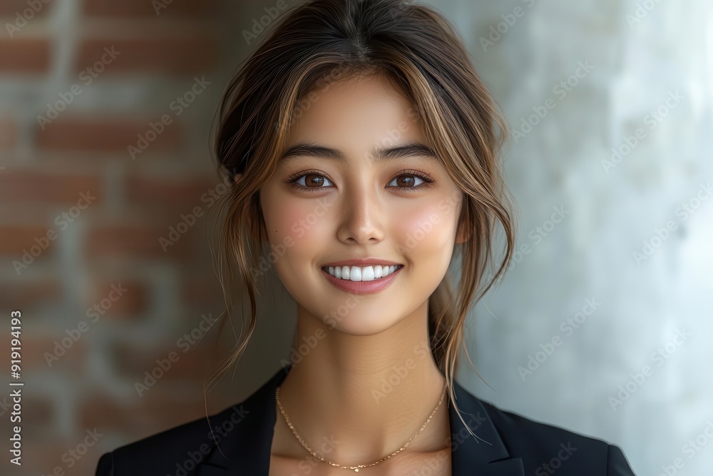 aigenerated portrait of charismatic office manager perfect smile professional attire warm approachable demeanor aigenerated portrait of charismatic office manager perfect smile professional attire warm approachable demeanor