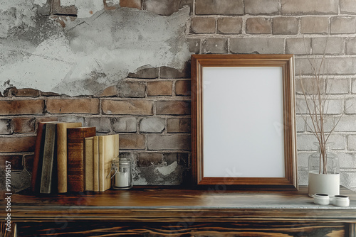 Wall art mock-up, blank picture frame