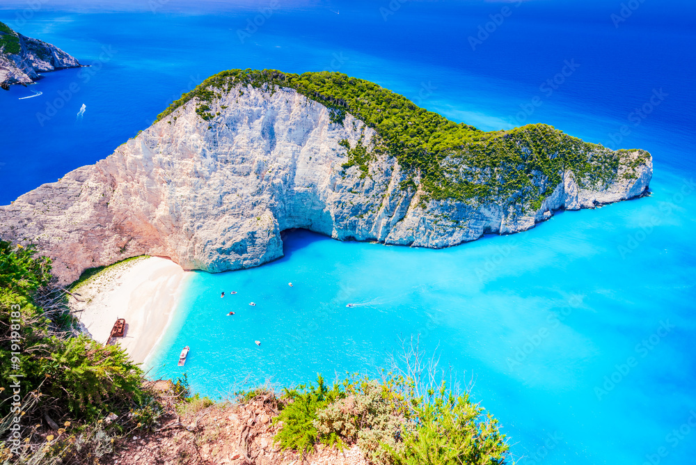 Zakynthos, Greece. Famous Navagio Beach, Greek Islands.