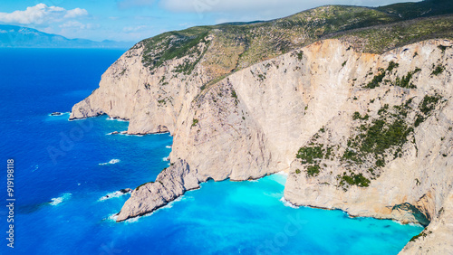 Zakynthos, Greece. Beautiful Greek Islands and turqoise waters of Ionian Sea.
