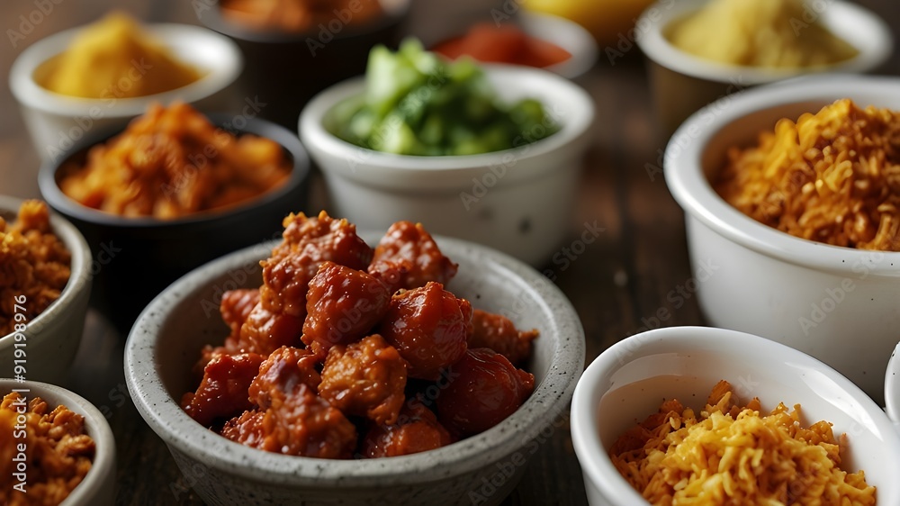 A fiery feast awaits you as you enter a world of spicy food. From flaming hot peppers to mouth-watering curries, describe the vibrant colors and textures of this flavorful cuisine. A fiery feast awaits you as you enter a world of spicy food. From flaming hot peppers to mouth-watering curries, describe the vibrant colors and textures of this flavorful cuisine.